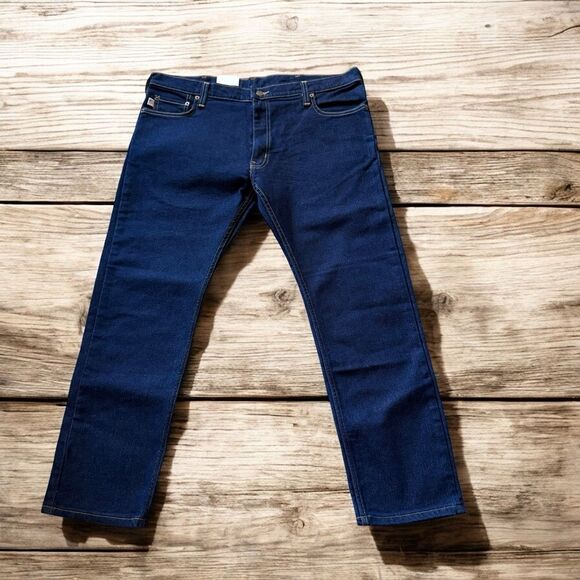 New WTH Tags All American Clothing Co. Men's Dark Stonewash Slim Fit Jeans 38X30 - Picture 2 of 7